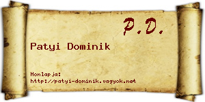 Patyi Dominik névjegykártya